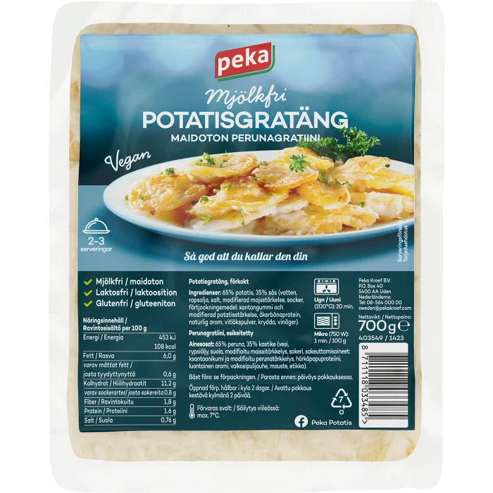 Potatisgratäng Laktos- och mjölkfri 700g Peka