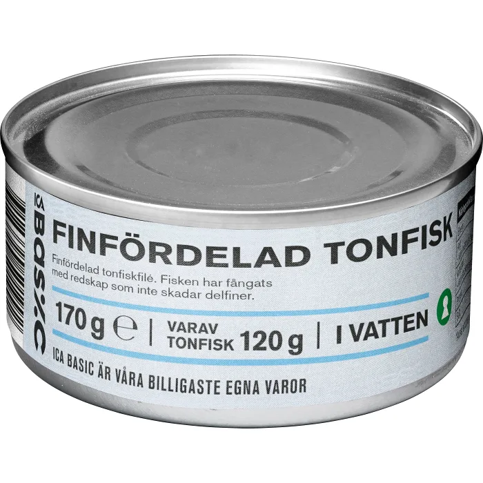 Tonfisk finfördelad i vatten 170g ICA Basic