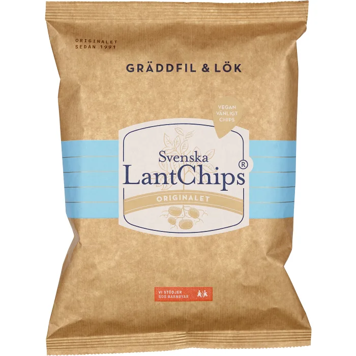 Chips Gräddfil & Lök 200g Svenska Lantchips