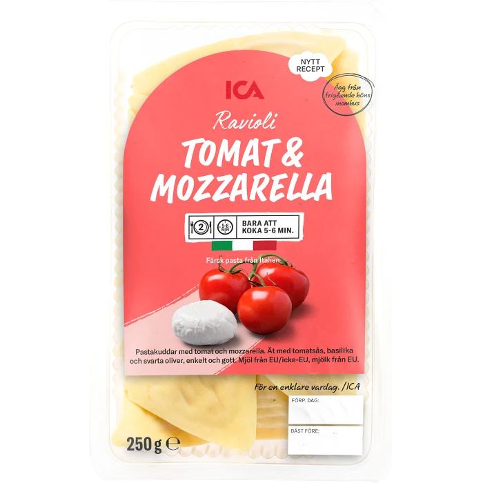 Pasta Ravioli Tomat & Mozzarella Färsk 250g ICA
