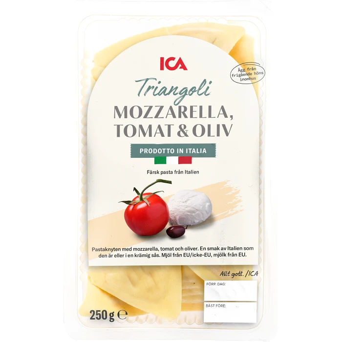 Triangoli Mozarella/Tomat & Oliv 250g ICA
