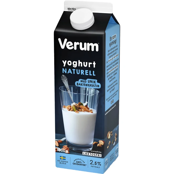 Yoghurt Naturell Laktosfri 2,5% 1000g Verum®