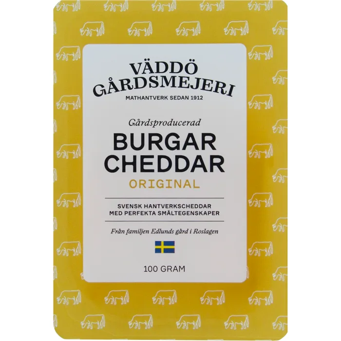 Burgarcheddar Original 86g Väddö Gårdsmejeri