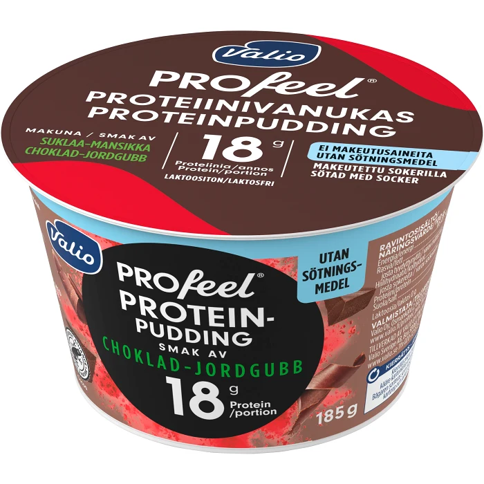 Proteinpudding PROfeel® Choklad Jordgubb Laktosfri 2,1% 185g Valio