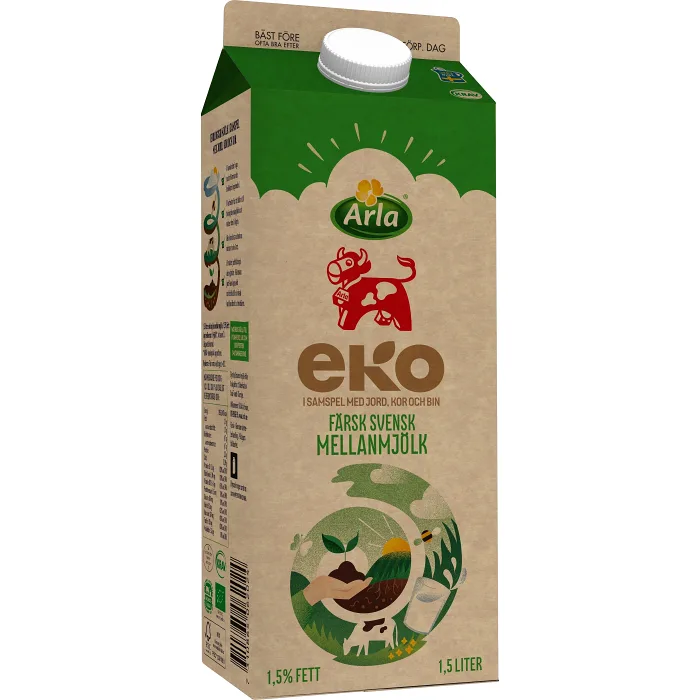 Mellanmjölk 1,5% Ekologisk 1,5l Arla Ko®