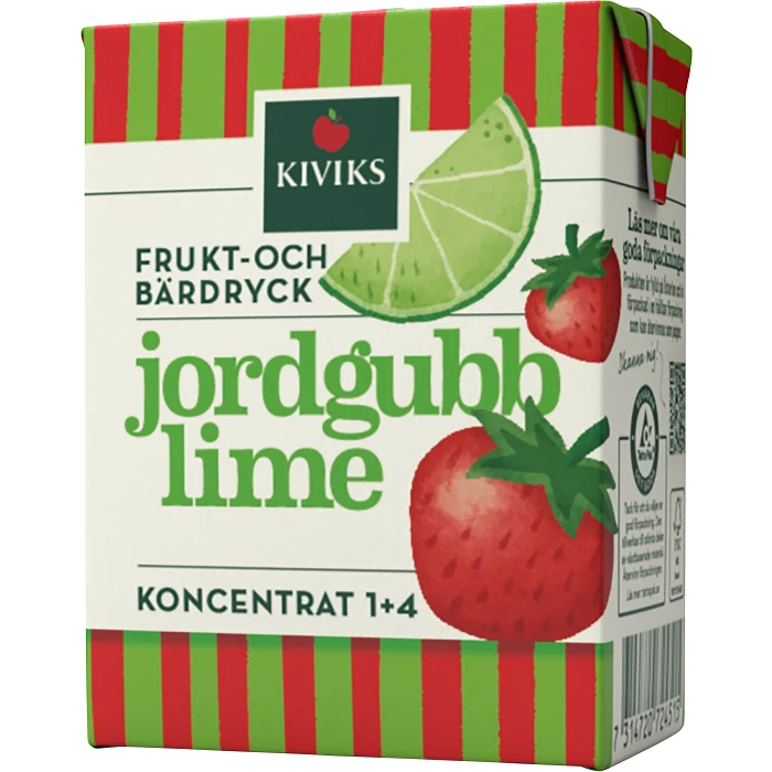 Frukt- & bärdryck Jordgubb & lime 200ml Kiviks Musteri