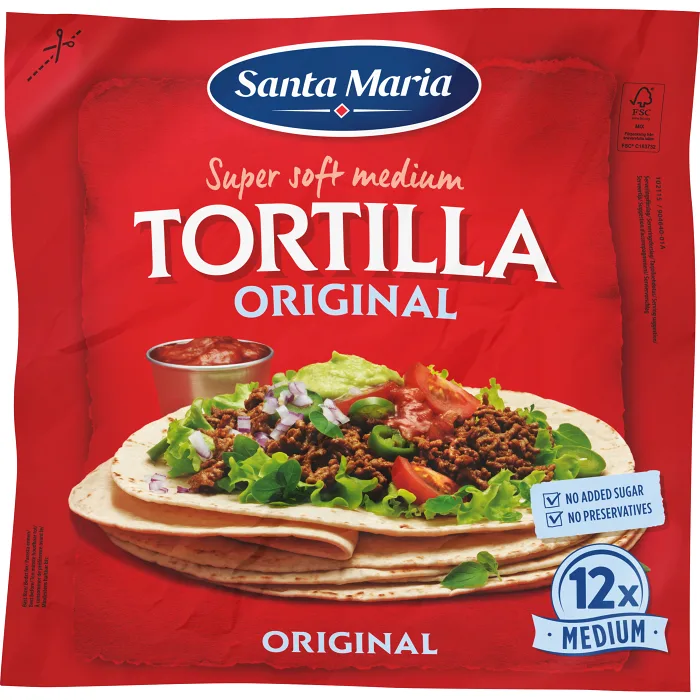 Tortilla Original Medium 12-p 480g Santa Maria
