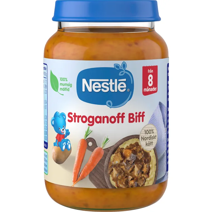 Barnmat Stroganoff Biff 8 mån 190g Nestle