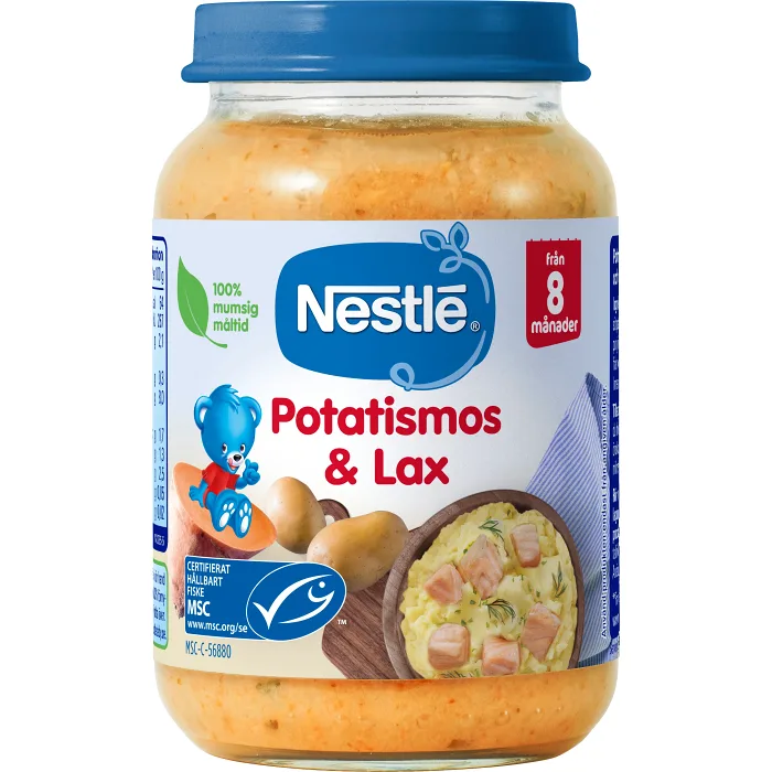 Barnmat Potatismos & Lax MSC 8 mån 190g Nestle