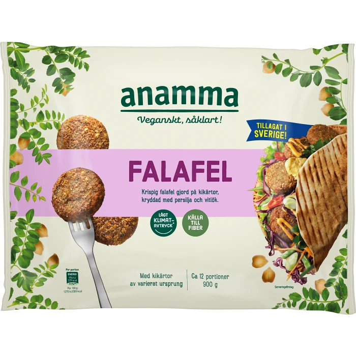 Falafel Vegansk Fryst 900g Anamma