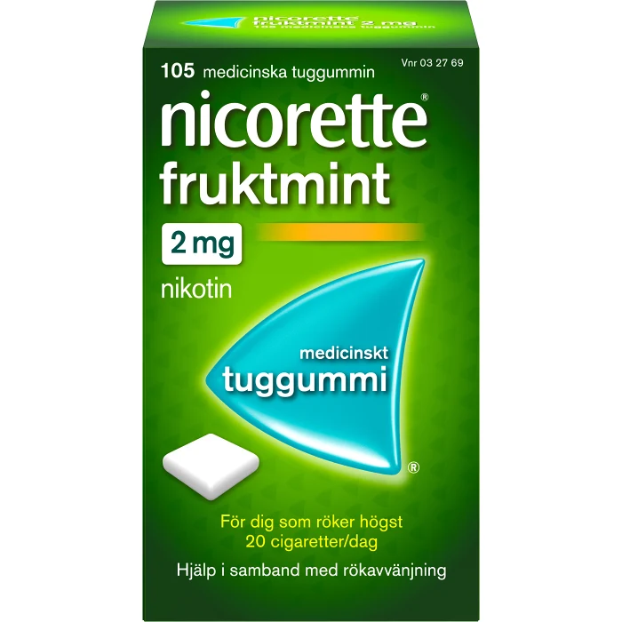 Nicorette Fruktmint Medicinskt tuggummi 2mg 105-p