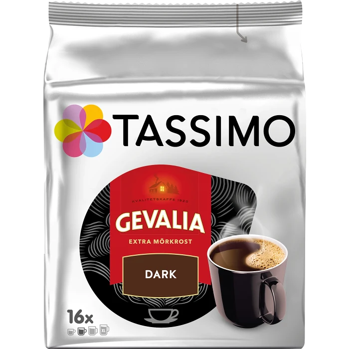Kaffekapslar, Tassimo, Dark, 16at, Gevalia