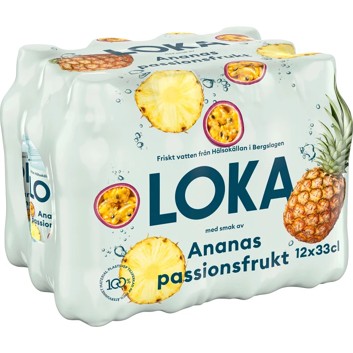 Kolsyrat Vatten Ananas Passionfrukt 12x33cl Loka