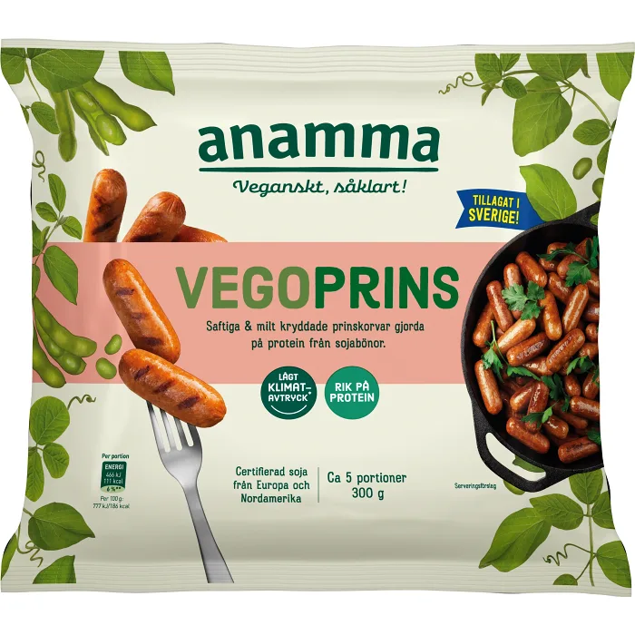 Vegoprins Vegansk Glutenfri Fryst 300g Anamma