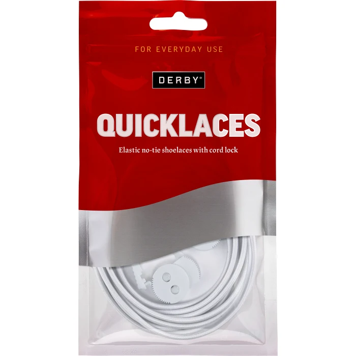 Quicklace Vit rund elastisk 1st Derby