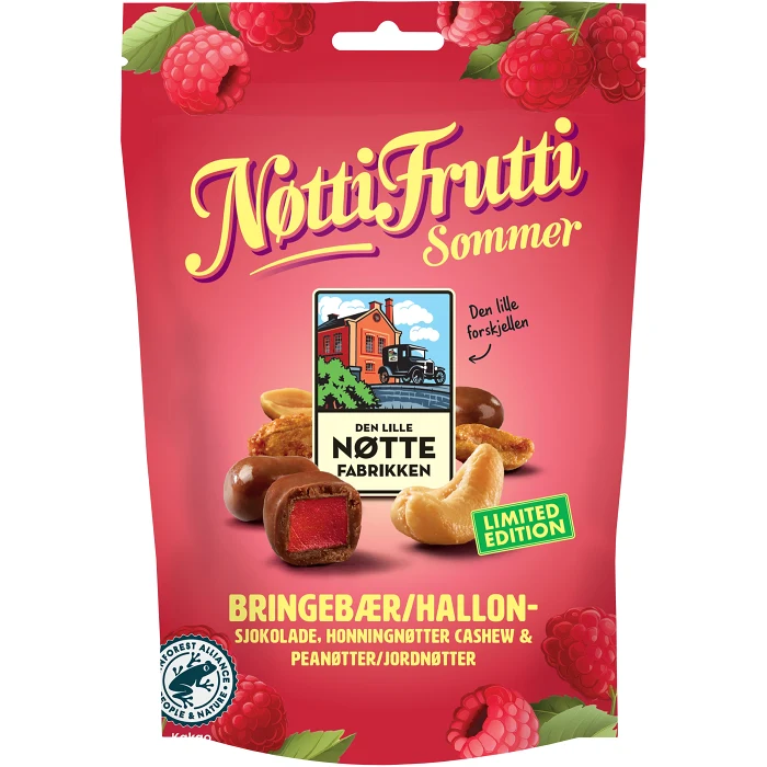 Nötmix Nøtti Frutti Hallon 160g Nöttefabrikken