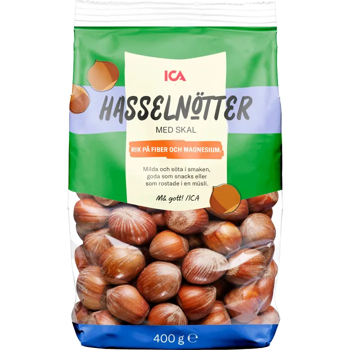 Hasselnötter med skal 400g ICA