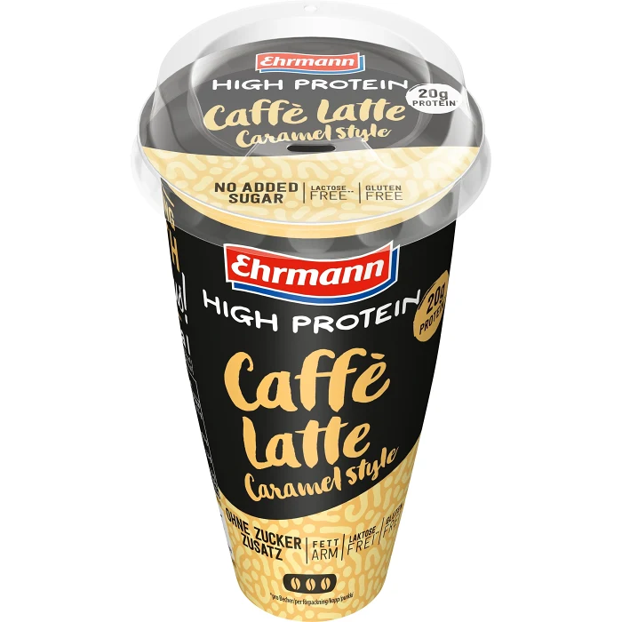 Iskaffe Protein Caffè Latte Caramel Laktosfri 250ml Ehrmann