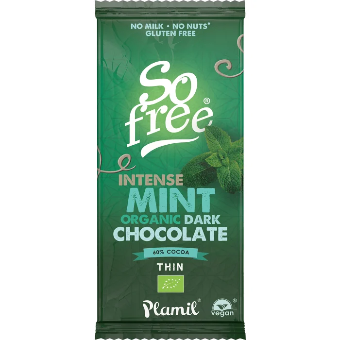Mörk Choklad Mint Vegansk Ekologisk 80g Plamil