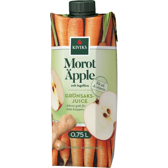 Grönsaksjuice Morot Äpple Ingefära 1l Kiviks