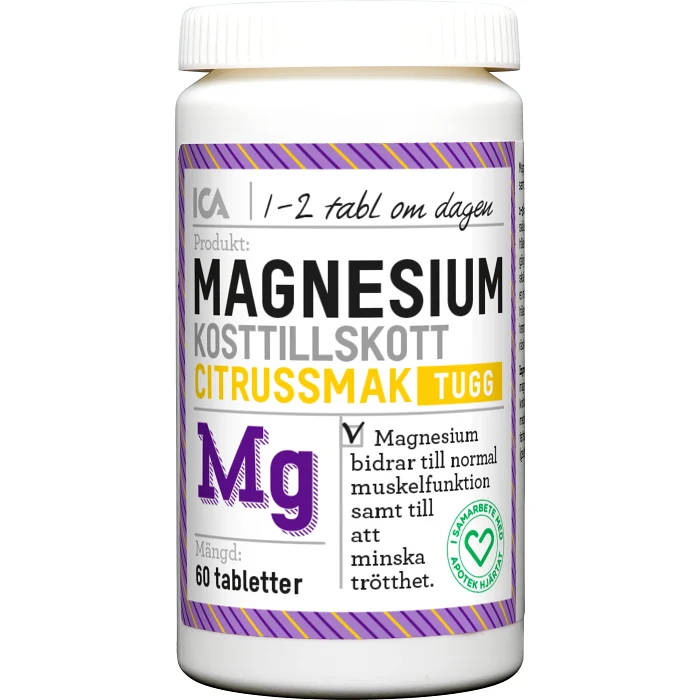 Mineral Magnesium Tuggtablett 60st ICA Hjärtat