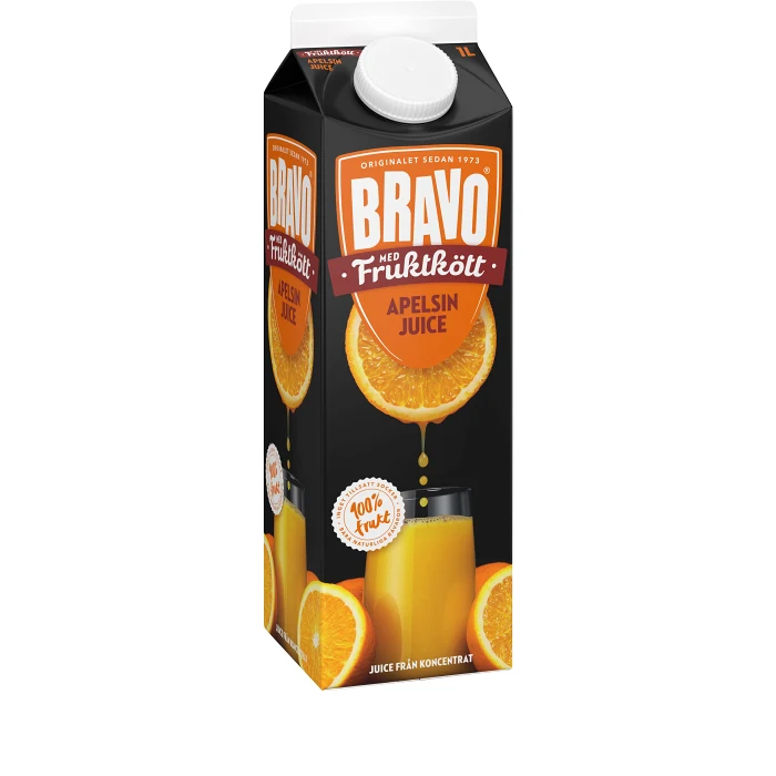 Apelsinjuice med fruktkött 1l Bravo