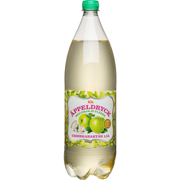 Äppeldryck med ciderkaraktär Flädersmak 1,5l ICA