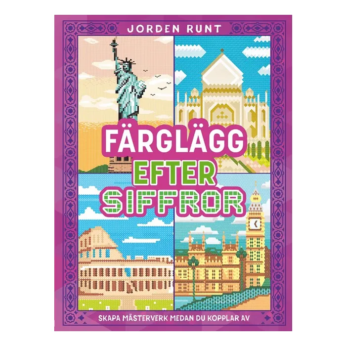 Färglägg efter siffror: Jorden runt