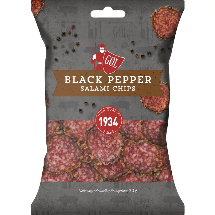 Salami chips black peppar 70g Göl