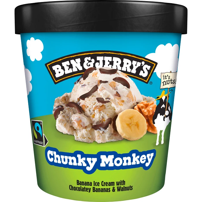 Glass Chunky Monkey 465ml Ben & Jerrys