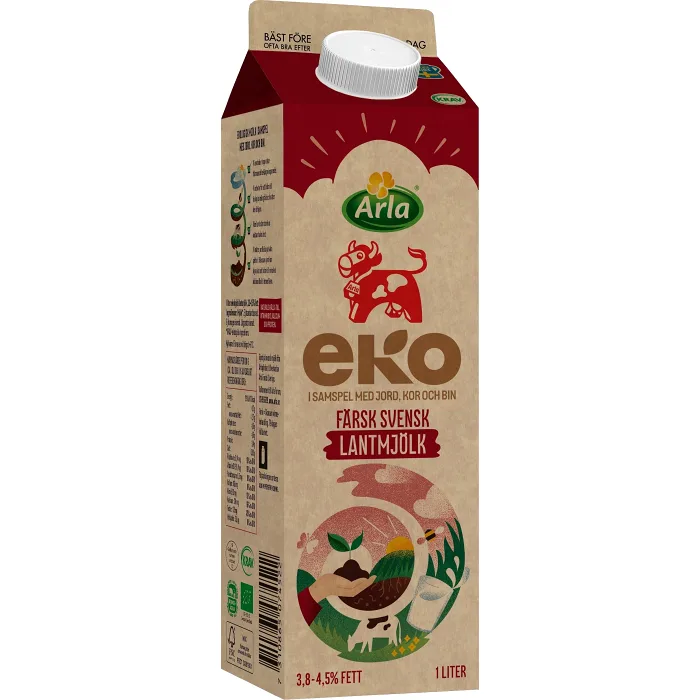 Färsk lantmjölk 3,8-4,5% Ekologisk 1l Arla Ko®