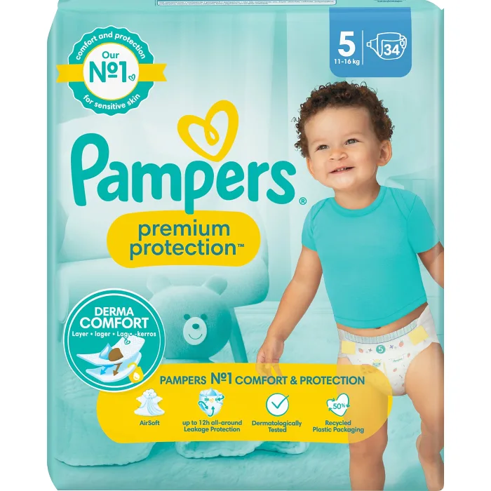 Blöjor Premium Protection Strl 5 11-16kg 34-p Pampers