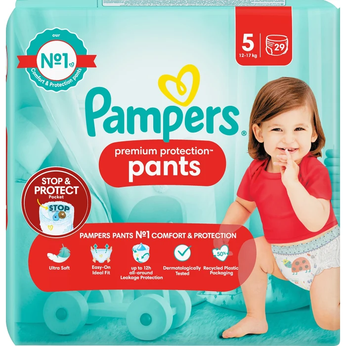 Byxblöjor Premium Protection Pants Strl 5 12-17kg 29-p Pampers