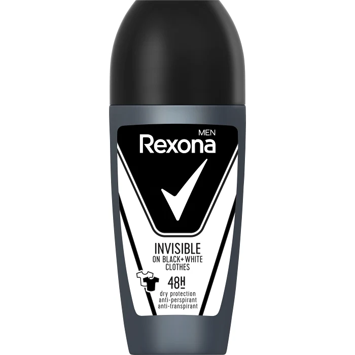 Deodorant 48h Invisible On Black & Whitei Roll-on 50ml Rexona