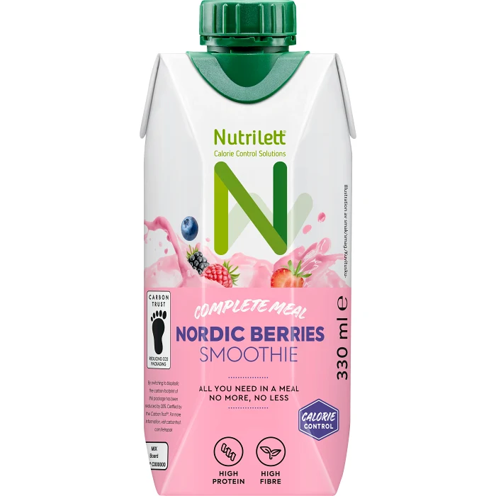 Viktkontroll Nordic berries Smoothie Mindre socker 330ml Nutrilett