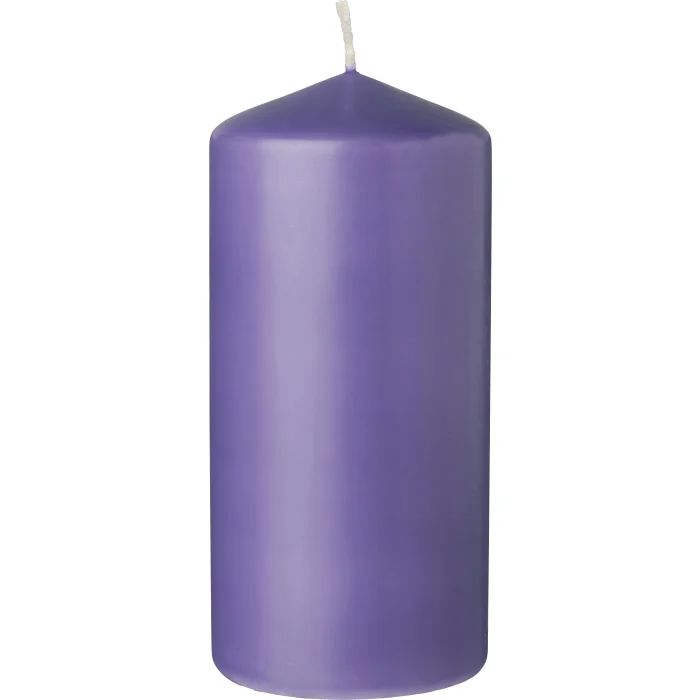 Pillar candle 6.8x15cm, Dk lilac