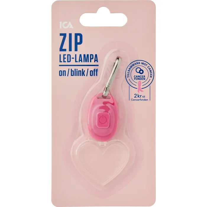 Zip-LED Hjärta ICA Rosa Bandet