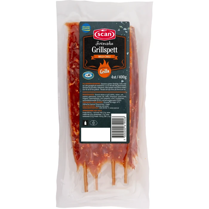 Grillspett mild chili 400g Scan