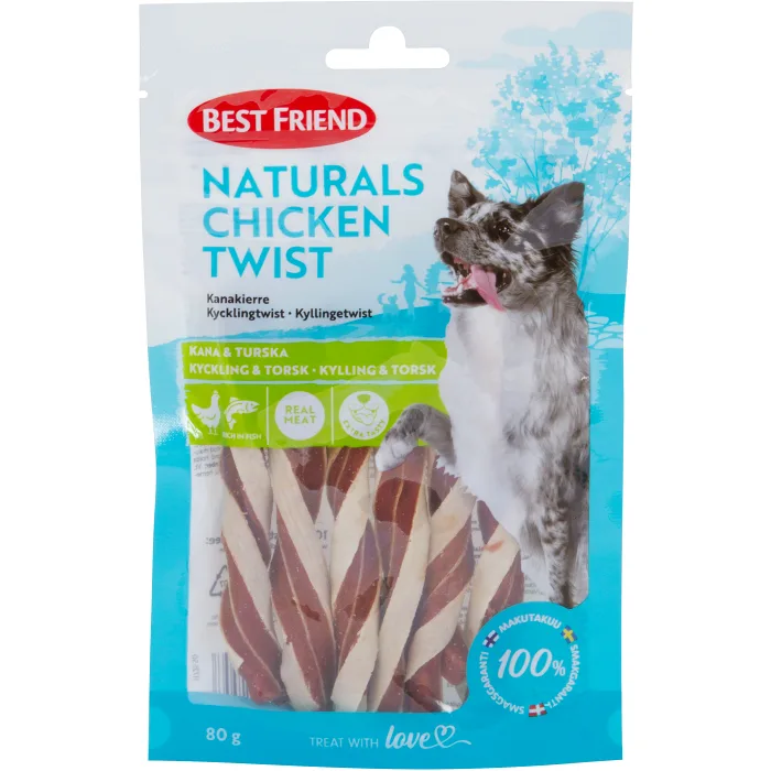 Hundtugg Naturals kycklingtwist 80 Gram Best friend