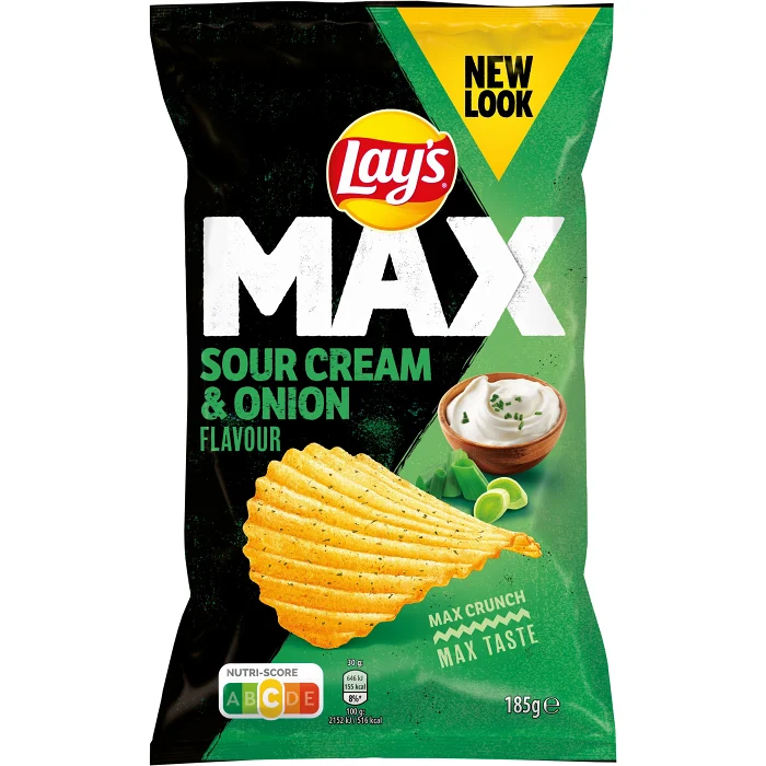 Chips MAX Sourcream & Onion 185g Lays