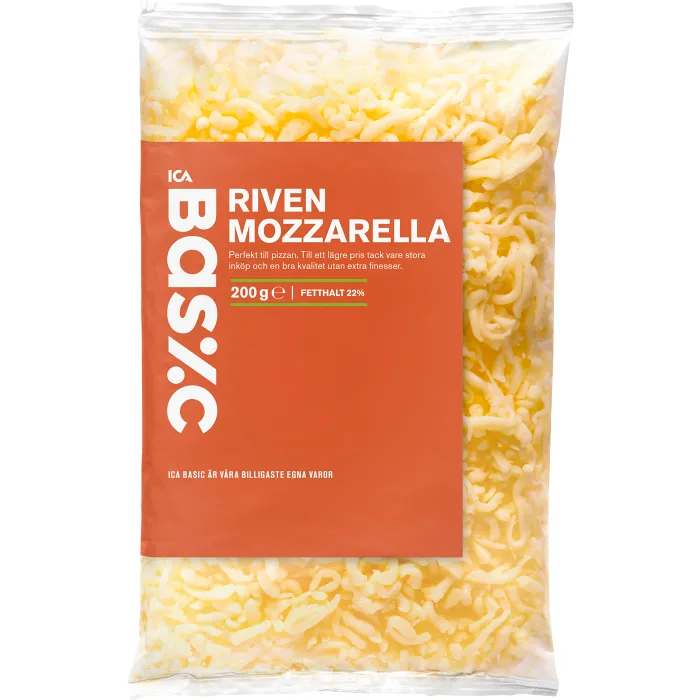 Hårdost Mozzarella riven 200 g ICA Basic