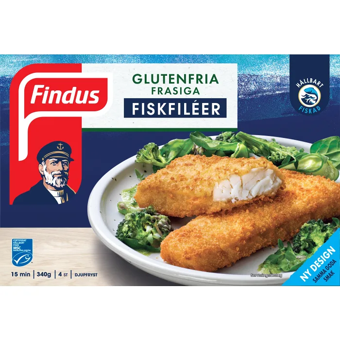 Frasiga fiskfiléer Glutenfri Fryst 4-p 340g Findus