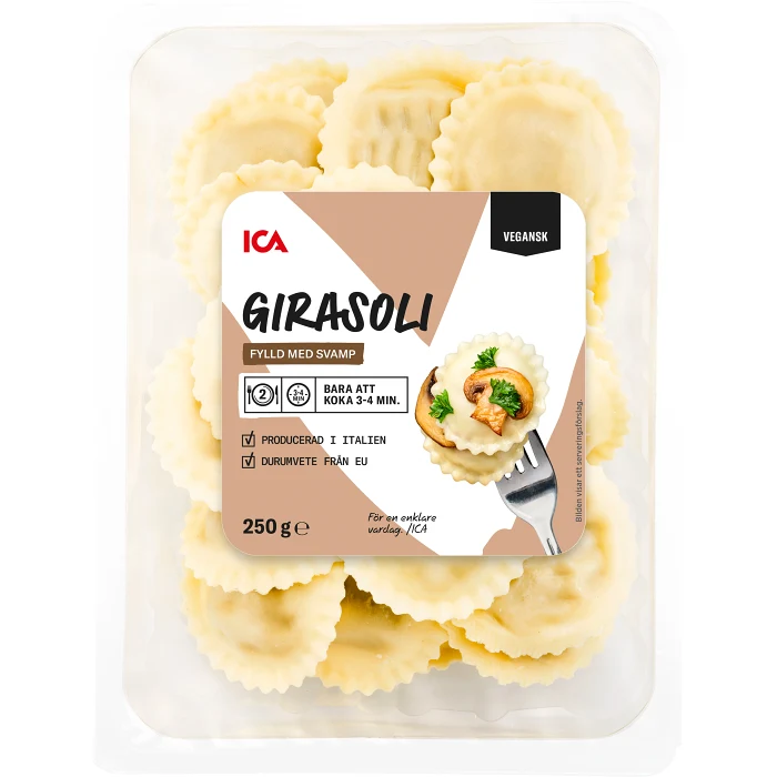 Pasta girasoli svampfyllning vegansk 250g ICA