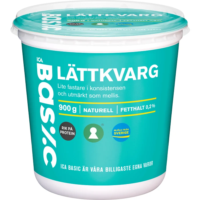 Lättkvarg Naturell 0,2% 900g ICA Basic