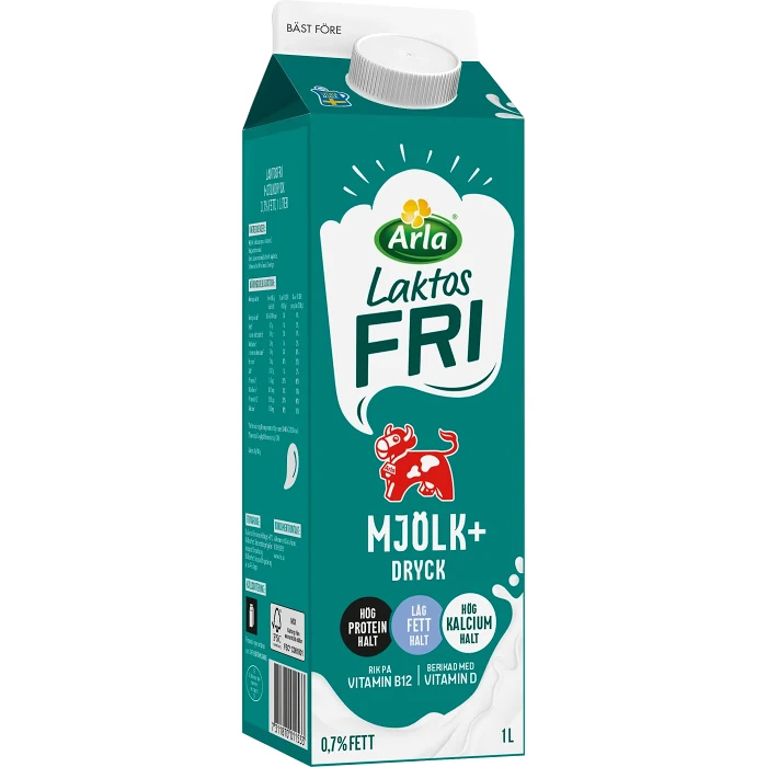 Mjölkdryck+ Laktosfri 0,7% 1l Arla Ko®