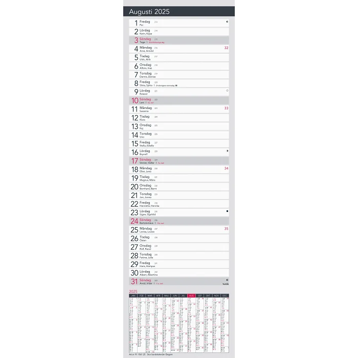 Kal Stor Bordskalender 2025