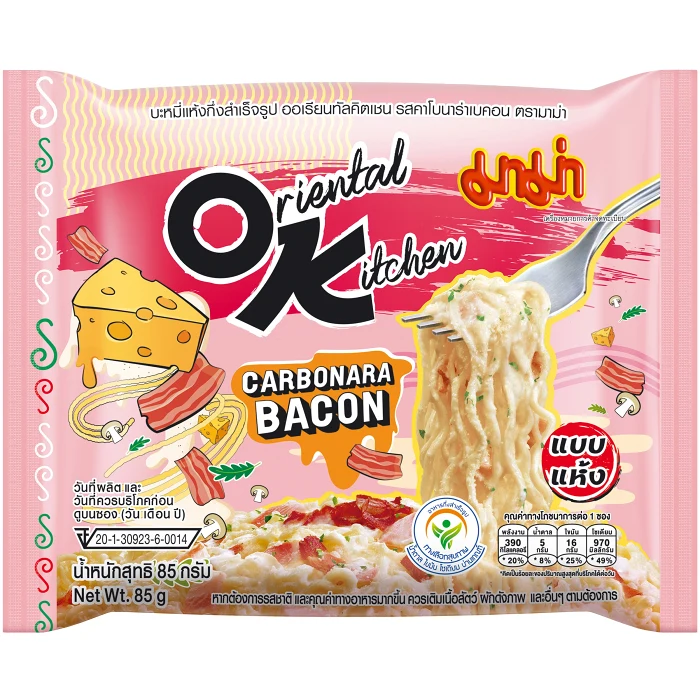 Snabbnudlar Carbonara Bacon 85g Mama