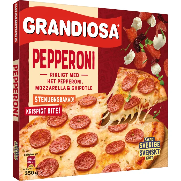 Pizza X-tra allt Pepperoni 350g Grandiosa