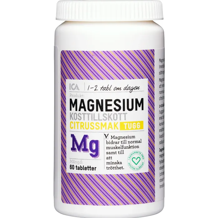 Mineral Magnesium Tuggtablett 60st ICA Hjärtat