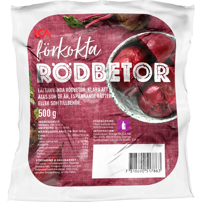 Rödbetor förkokta 500g ICA